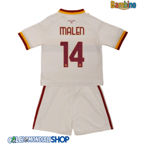 Maglie da calcio AS Roma Donyell Malen #14 Seconda Maglia Bambino 2026-27 Manica Corta + Pantaloni corti)